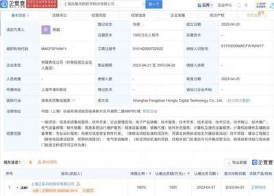 正帆科技于上海新設數字科技子公司